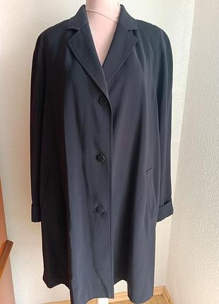 Легке чорне пальто-тренч преміум бренду basler (оригінал, р. 40 / l-xxl)