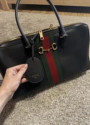 Сумка жіноча gucci чорна шкіряна