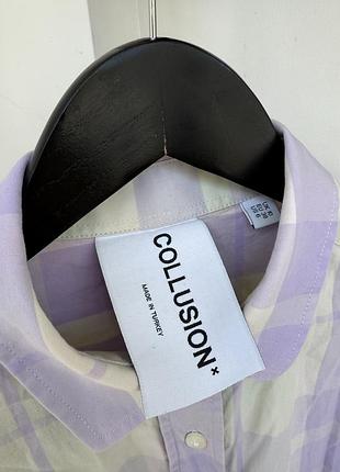Collusion сорочка oversize у пастельну клітинку 3