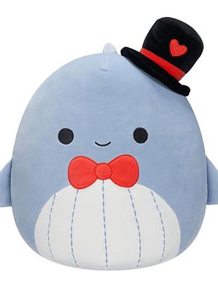 Мягкая игрушка squishmallows – синий кит самир (30 cm)