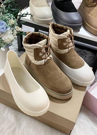 Черевики жіночі ugg classic mini platform бежеві