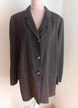 Удлиненный коричневый блейзер пиджак basler travel suit (оригинал, р. 40 / l-xl)