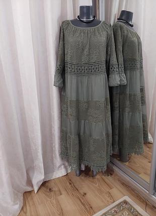 Ярусне шовкове з мереживом плаття 👗