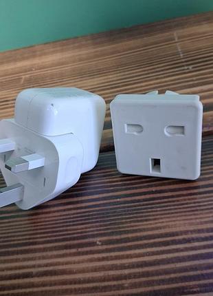 Оригінальний адаптер живлення apple 12w usb power adapter (модель a1401) з британською вилкою (uk plug) та додатковою змінною насадкою