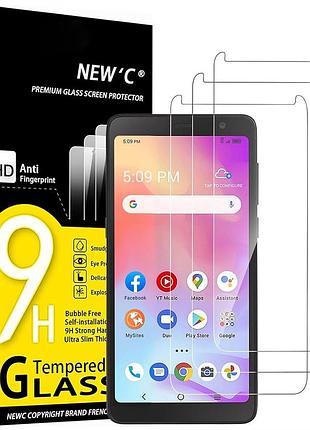 Скло захисне, new'c p3-tcl-a3 для tcl a3, прозорий, 3шт, загартоване 0, 33 мм, 9h, антивідбиткове, без бульбашок, чутливість