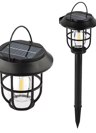 Сонячний садовий ліхтар solar garden light zl-w611 1шт для освітлення доріжок клумб газонів чорний
