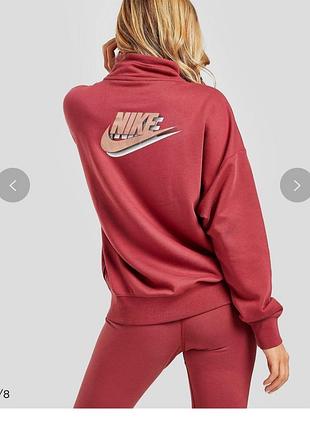 Бордовый свитшот оверсайз бренда nike