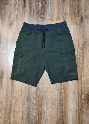 Оригинальные мужские шорты under armour heatgear - темно-зеленые / хаки (размер l)