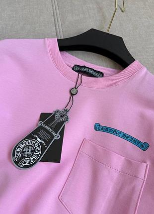 Рожева кофта chrome hearts з карманчиком 3