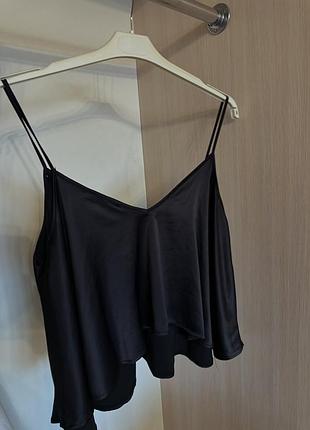 Майка zara жіноча чорна на бретельках