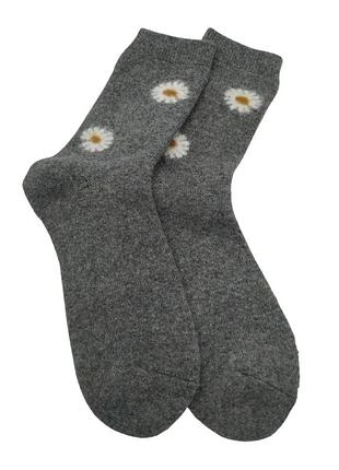 Носки теплые женские из шерсти сhamomile no brand 925-01 серый 36-41 1 шт