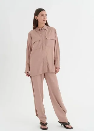 Жіночі штани inwear 38 m пудрові рожеві прямі віскоза