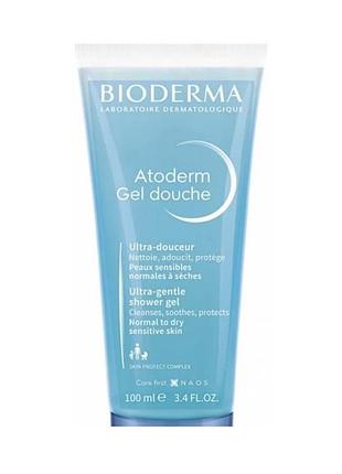 Гель для душу bioderma atoderm очищуючий для сухої шкіри обличчя та тіла, 100 мл