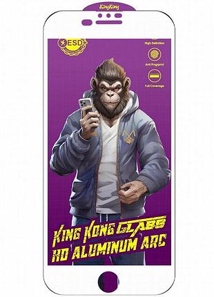 Защитное стекло 5d anti-static purple (тех.пак) для apple iphone 7 plus / 8 plus (5.5") белый