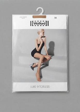 Колготки без пальцев 9 den wolford luxe 9 toeless size m телесного цвета.