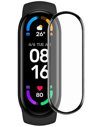 Полимерная пленка 3d (full glue) (тех.пак) для xiaomi mi band 6 черный