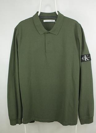 Лонгслив поло футболка calvin klein jeans longsleeve polo shirt