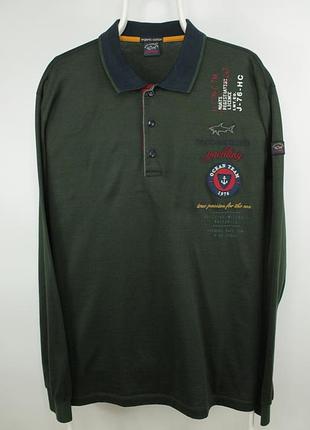 Шикарний лонгслів поло paul & shark organic cotton longsleeve polo shirt men's