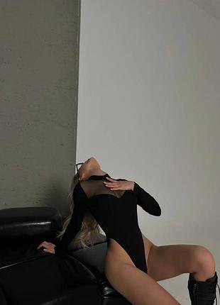 Женское боди с сеткой 3