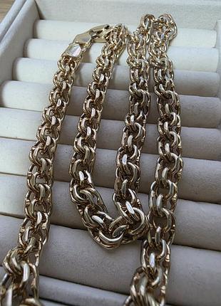 Серебряная цепь 925 с позолотой