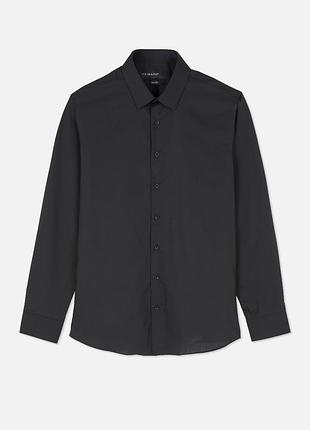 Сорочка чоловіча primark чорна slim fit з довгим рукавом