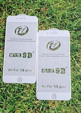 Захисне скло 9d white iphone 7 / 8 plus — 2 шт