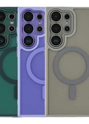 Чохол tpu+pc magnetic matte camera lens with magsafe для samsung galaxy s24 ultra 5g (s928)