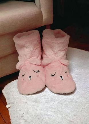 Домашние тапочки-сапожки женские sleepy rabbit (1417-38-41) светло-розовый no brand 37