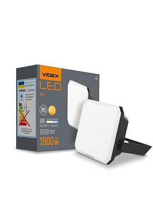 Світлодіодний прожектор videx f3 20w 5000k 220v black (vle-f3-0205b)