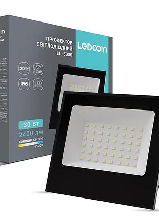Світлодіодний прожектор ledcoin ll-5030 30вт 6500k чорний