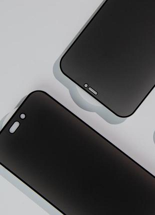 Захисне скло privacy 5d (тех.пак) для apple iphone 13 / 13 pro / 14 / 16e (6.1") чорний