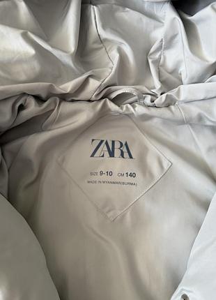 Пуховик для дівчинки zara сірий 2
