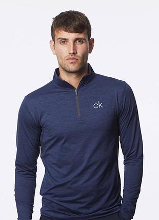 Спортивний лонгслів calvin klein golf (1/3 zip) оригінал l синій