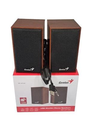 Колонки genius sp-hf180 wood usb 2х3w деревянные