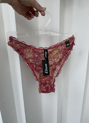 Нові трусики etam jodie high leg, квітковий принт