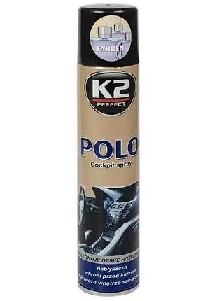 Полироль для торпедо "новое авто"/ k2 perfect polo cockpit spray 300ml fahren k2 (k403fa)