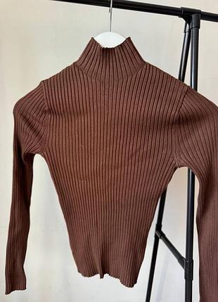 Гольф жіночий zara коричневий в рубчик