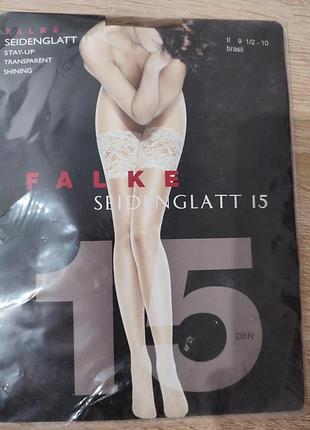Люксові вінтажні панчохи на силіконі falke seidenglatt 15 den, германія