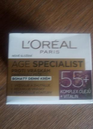 Крем для обличчя l'oréal paris age specialist 55+ проти зморщок денний