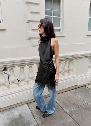 Сукня жіноча чорна атласна zara new