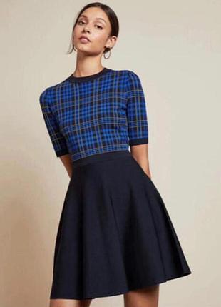 Контрасна трикотажна дизайнерська сукня –міді від ted baker