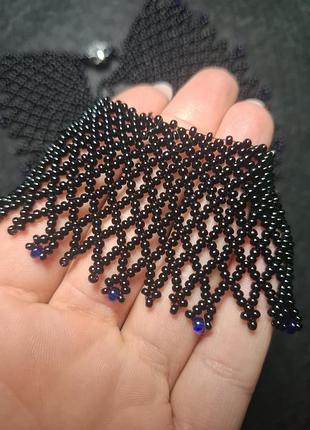Черная ажурная силика из бисера 2