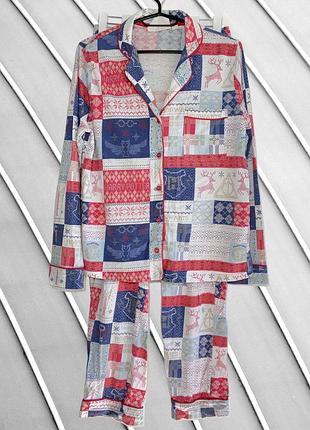 Женская хлопковая пижама women's secret harry potter s m 36 38 44 гарни поттер белый комплект рубашка брюки women's secret s m
