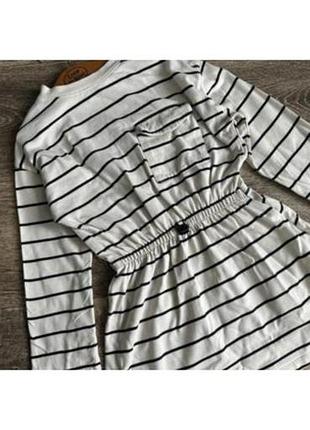 Платье плотное zara в полоску 6,7 лет коттон