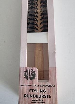 Круглая щетка-брашинг для укладки lacura hair из бамбука и натуральной щетины