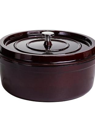 Кокотница чугунная эмалированная 7,5 л, бургунди yiwu hp-flg-14 burgundy