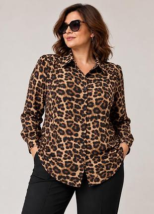 Блуза леопардова h&m, l-xl