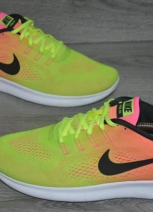 Кросівки чоловічі nike free rn салатово-помаранчеві, розмір 46, довжина устілки 30 см
