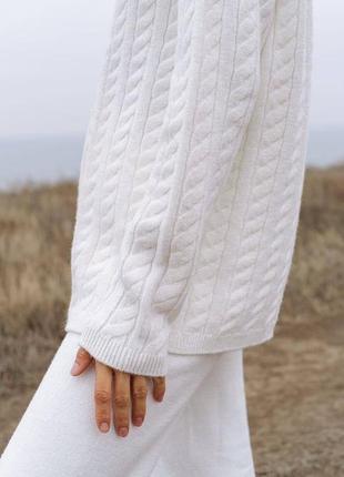 Тёплый свитер костюм белый3 фото