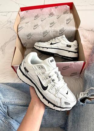 Nike p-6000 white black swoosh cordura  💧 влагозащита 💧